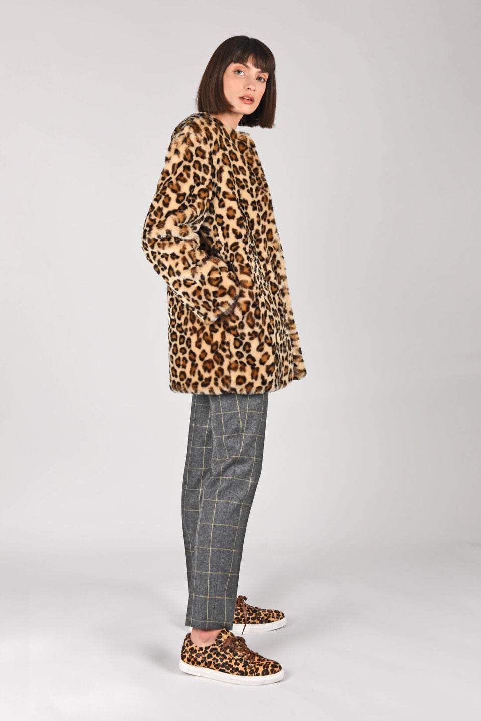 Manteau à motif léopard