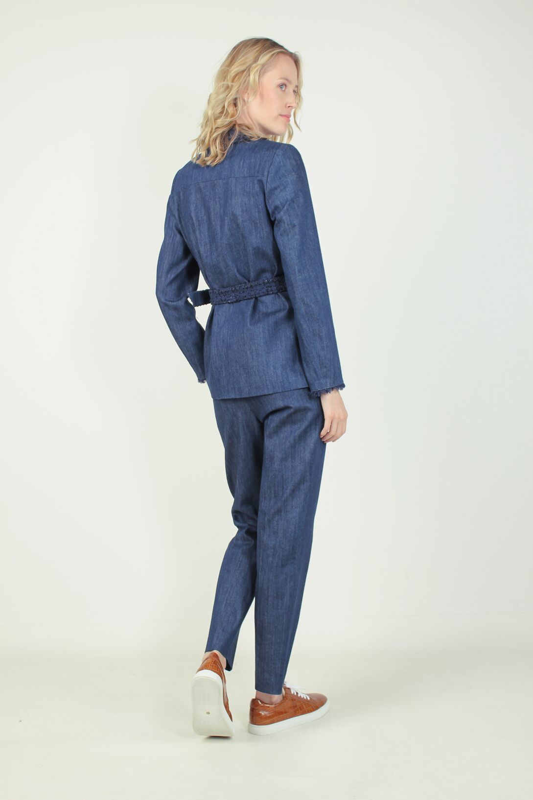 Veste saharienne en coton bleu