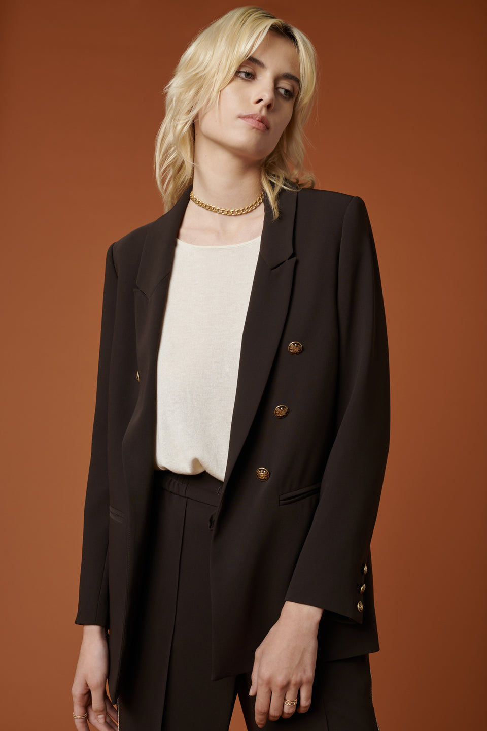 Veste de tailleur double boutonnage