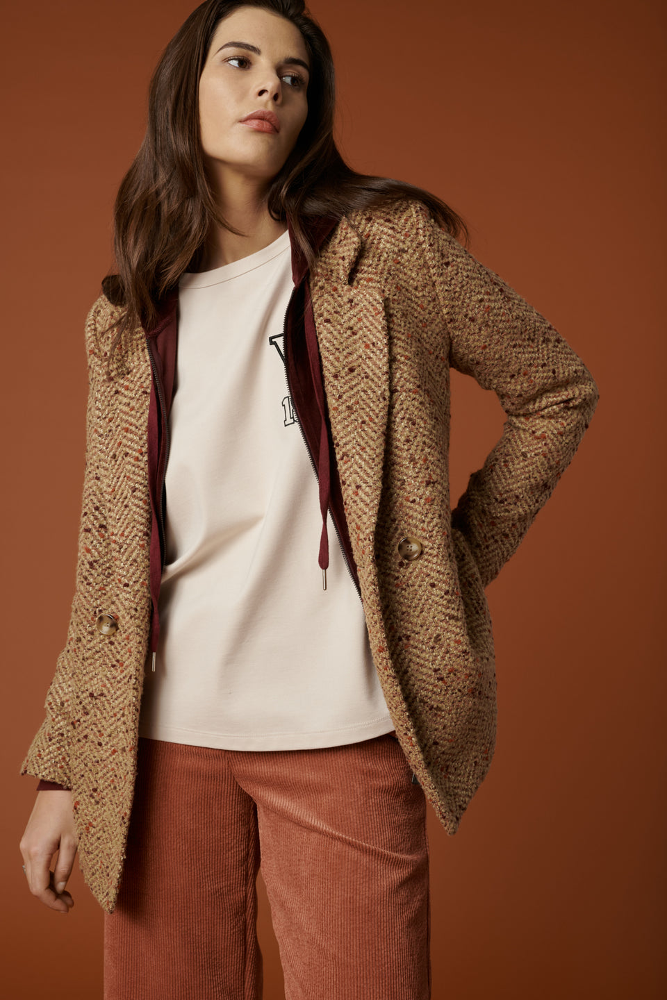 Veste blazer en tweed