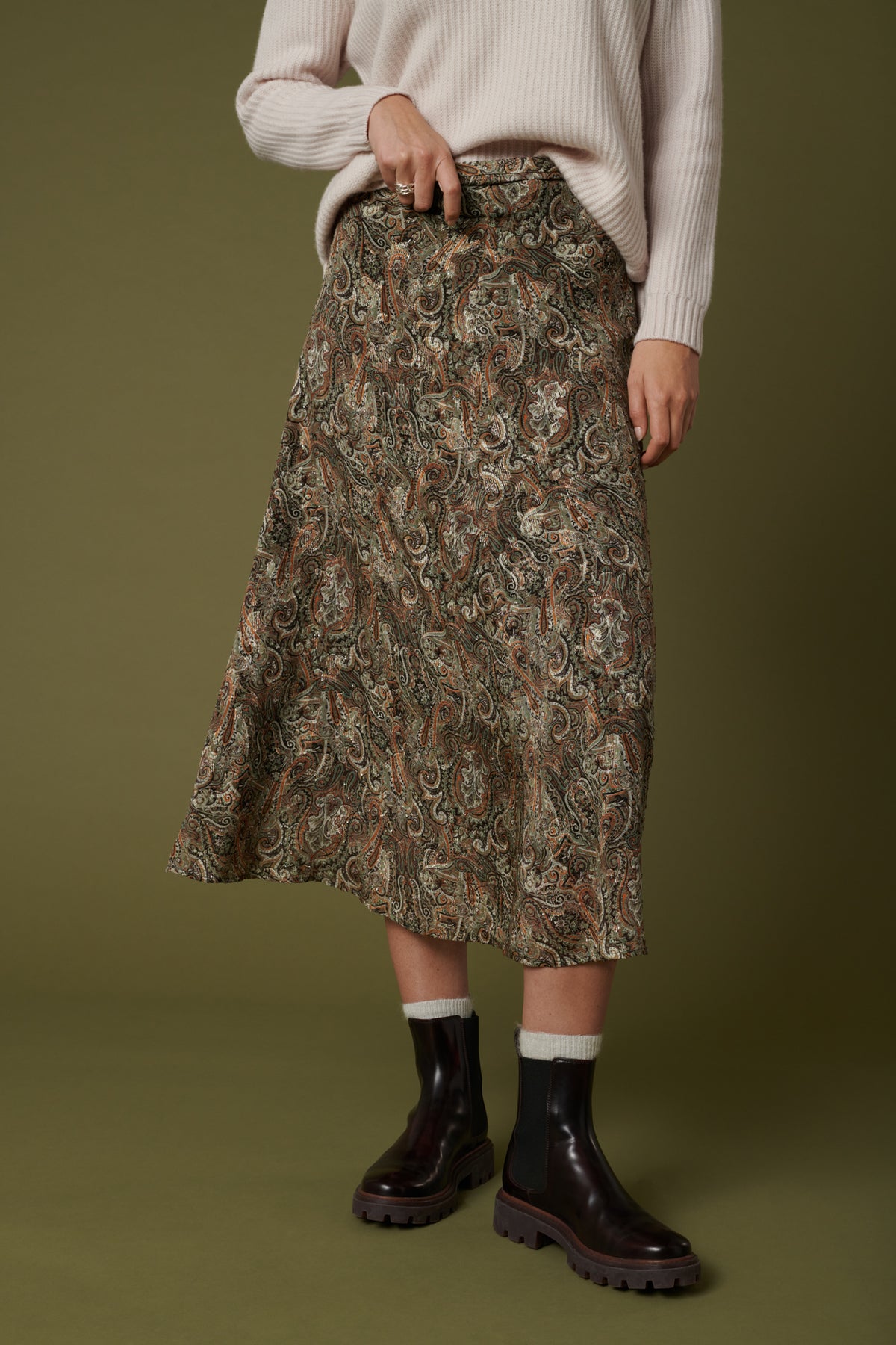 Jupe longue midi imprimé gipsy