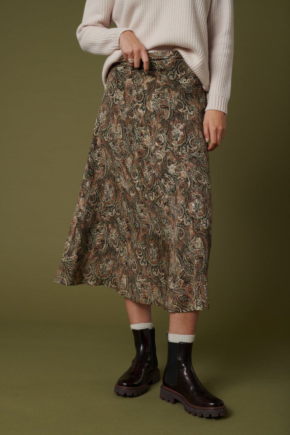 Jupe longue midi imprimé gipsy