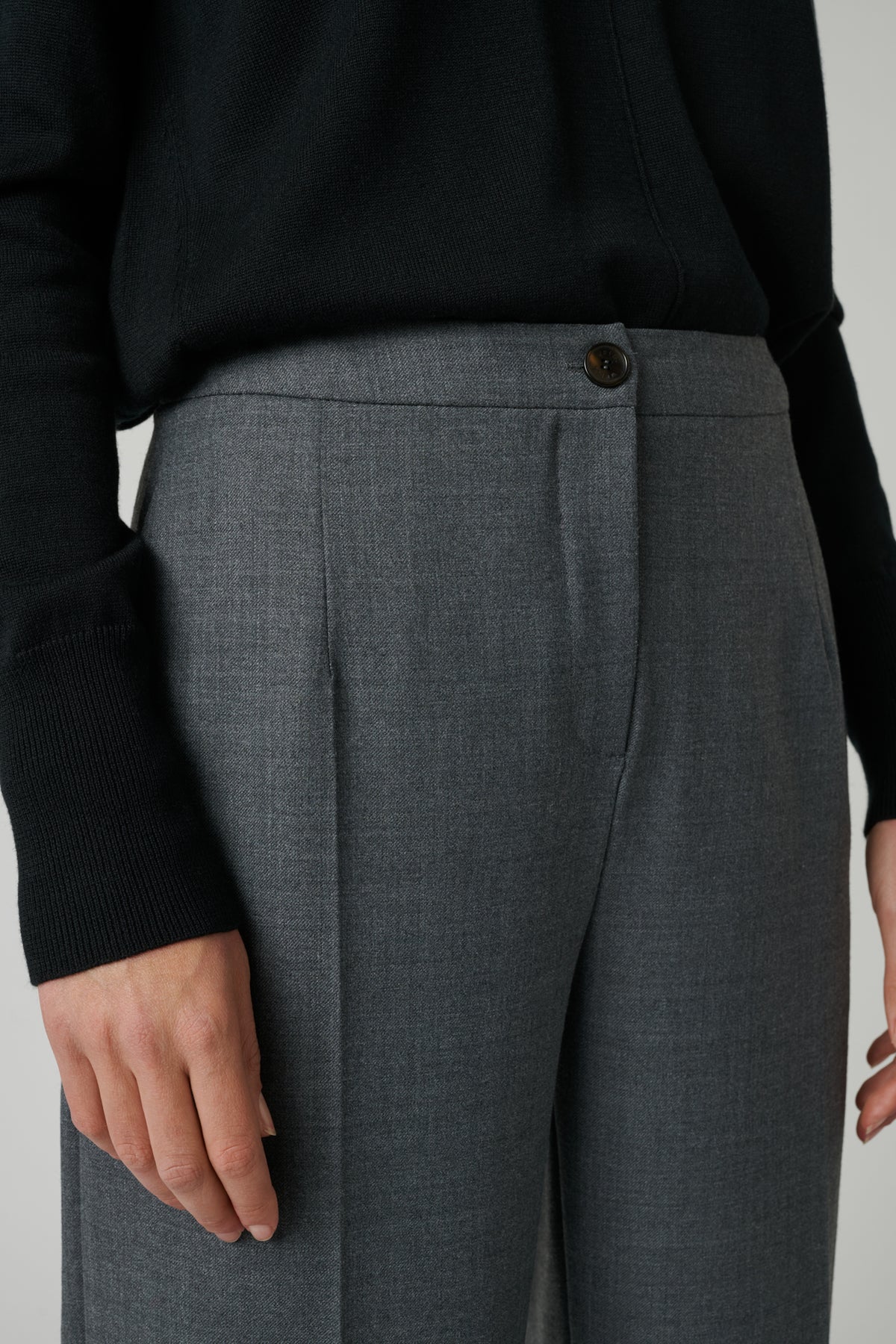 Pantalon large en laine stretch