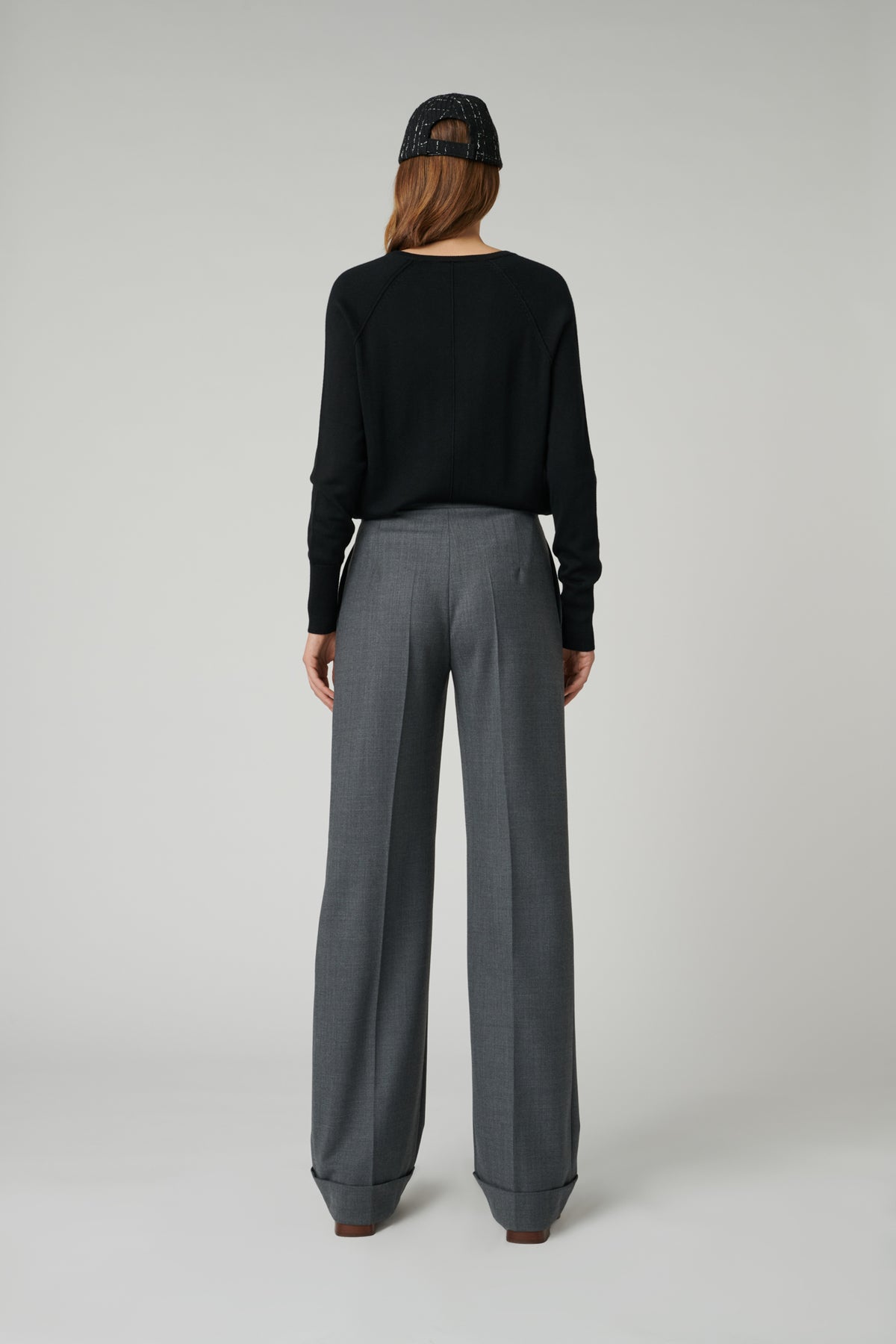 Pantalon large en laine stretch