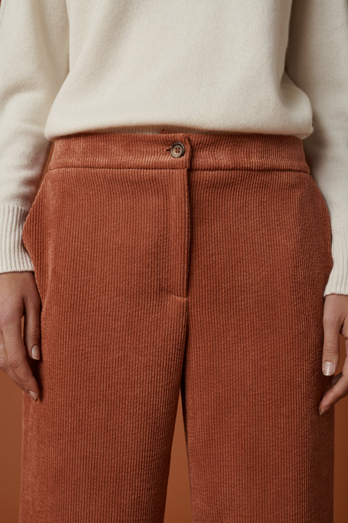 Pantalon large en velours côtelé