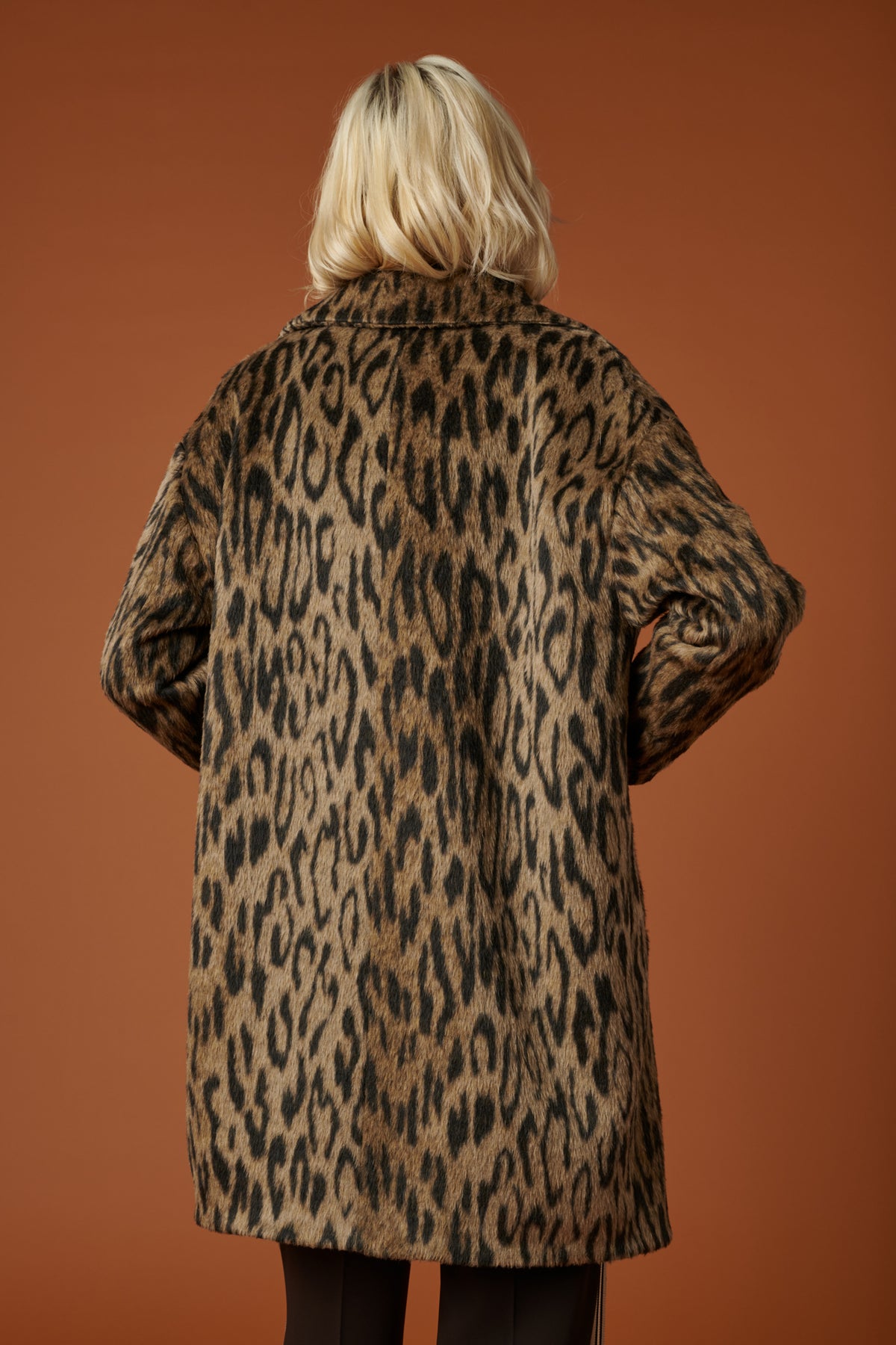 Manteau en laine imprimé leopard