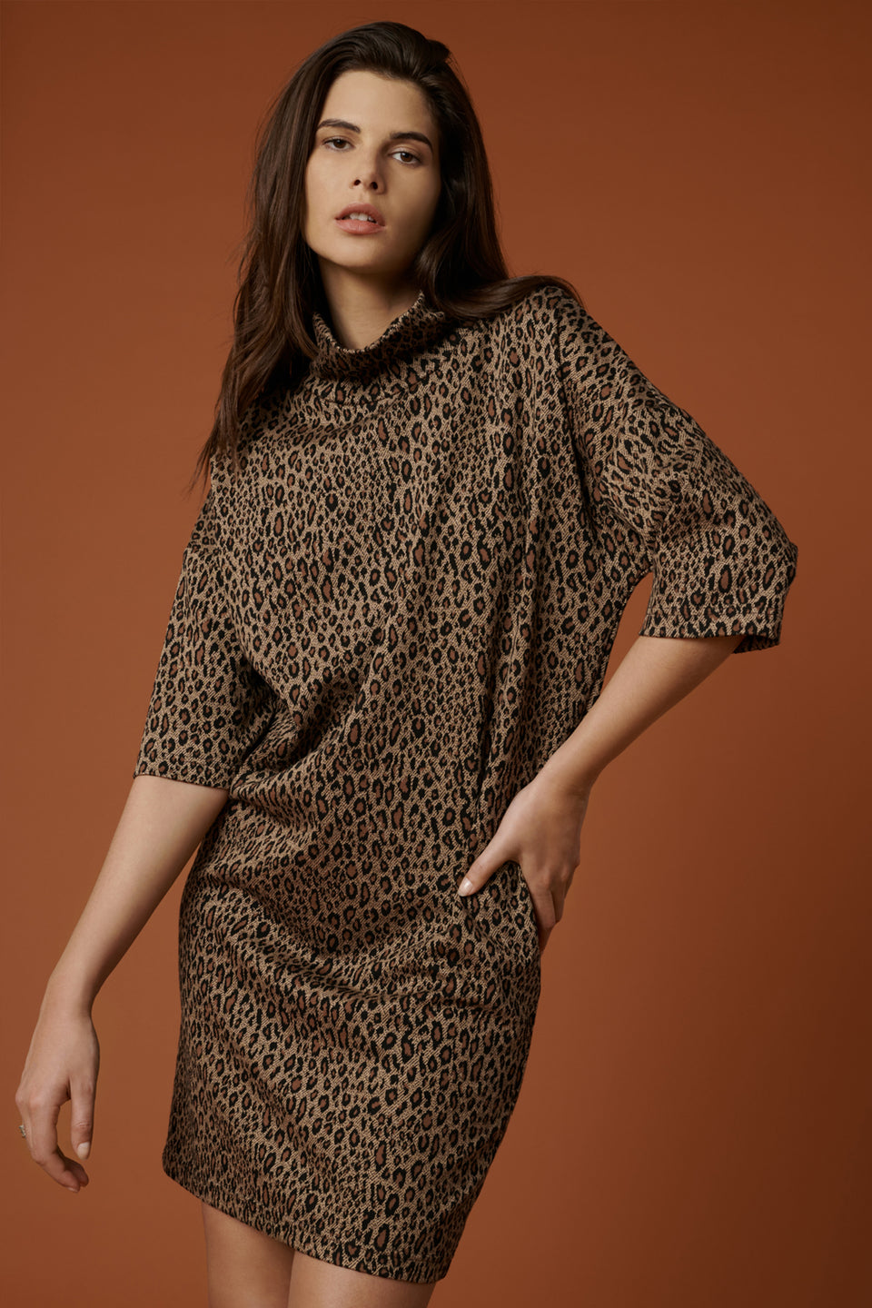 Robe droite en jersey animal