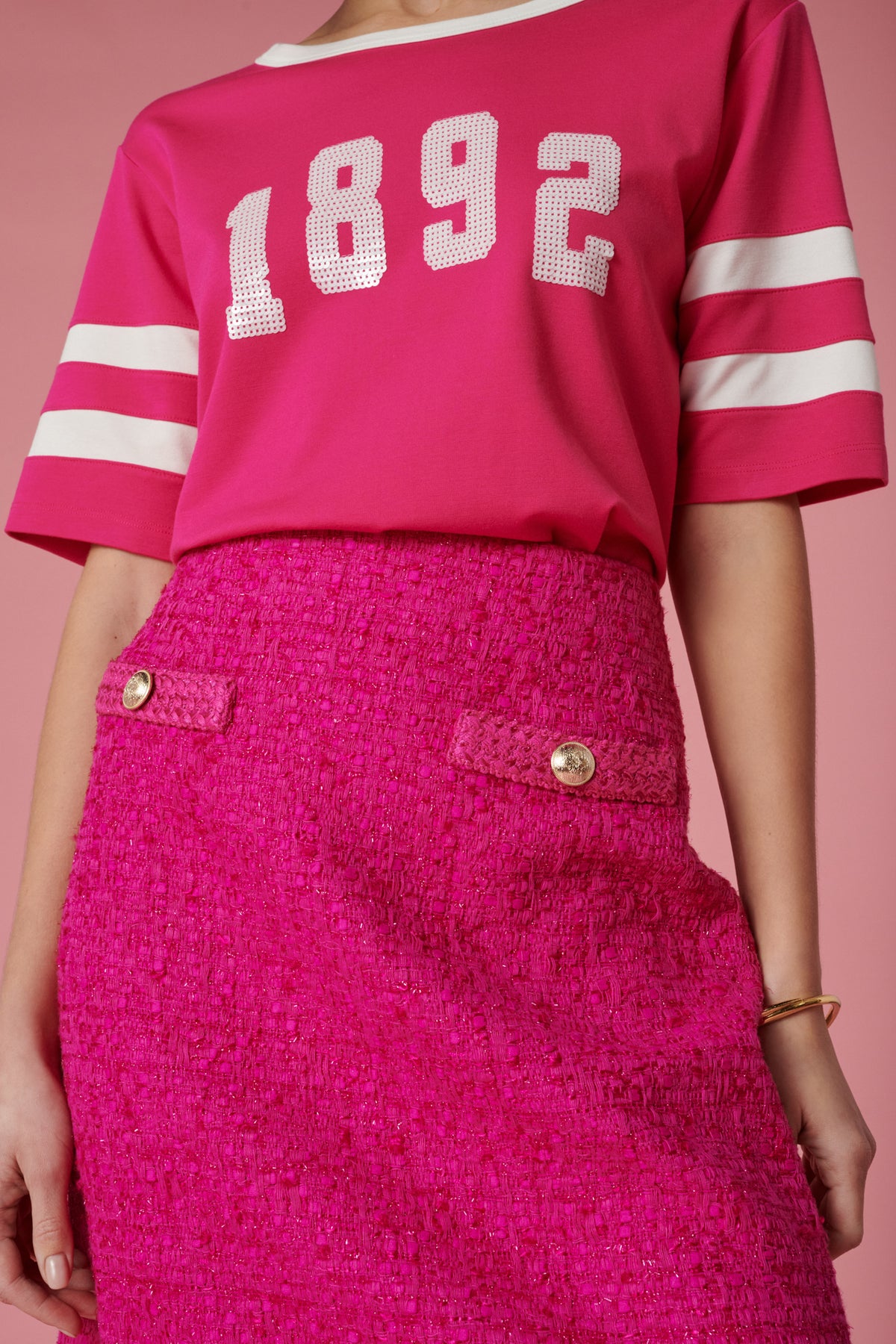 Jupe droite en tweed