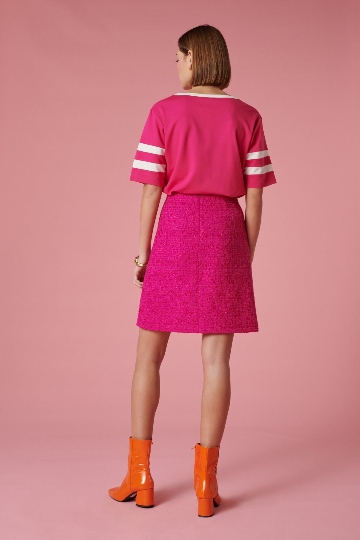 Jupe droite en tweed