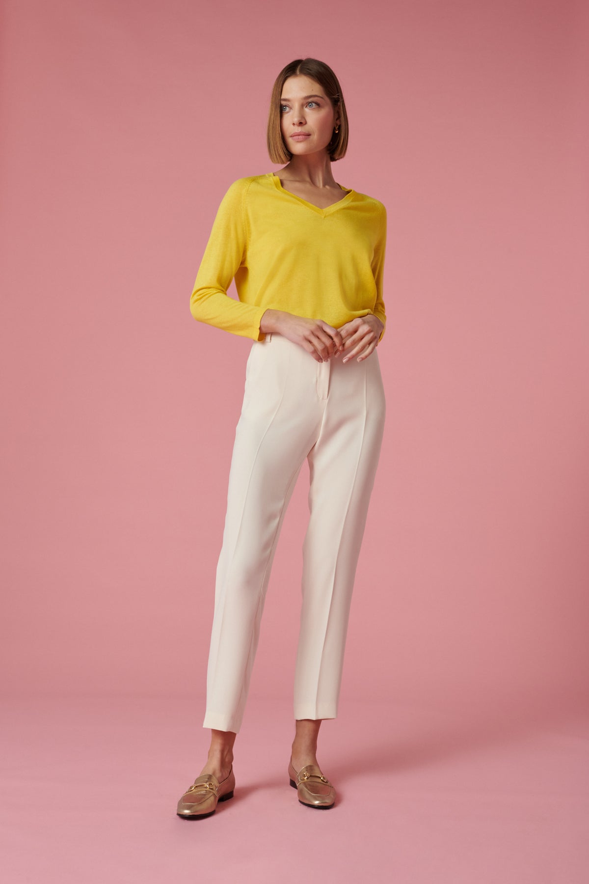 Pantalon droit microfibre