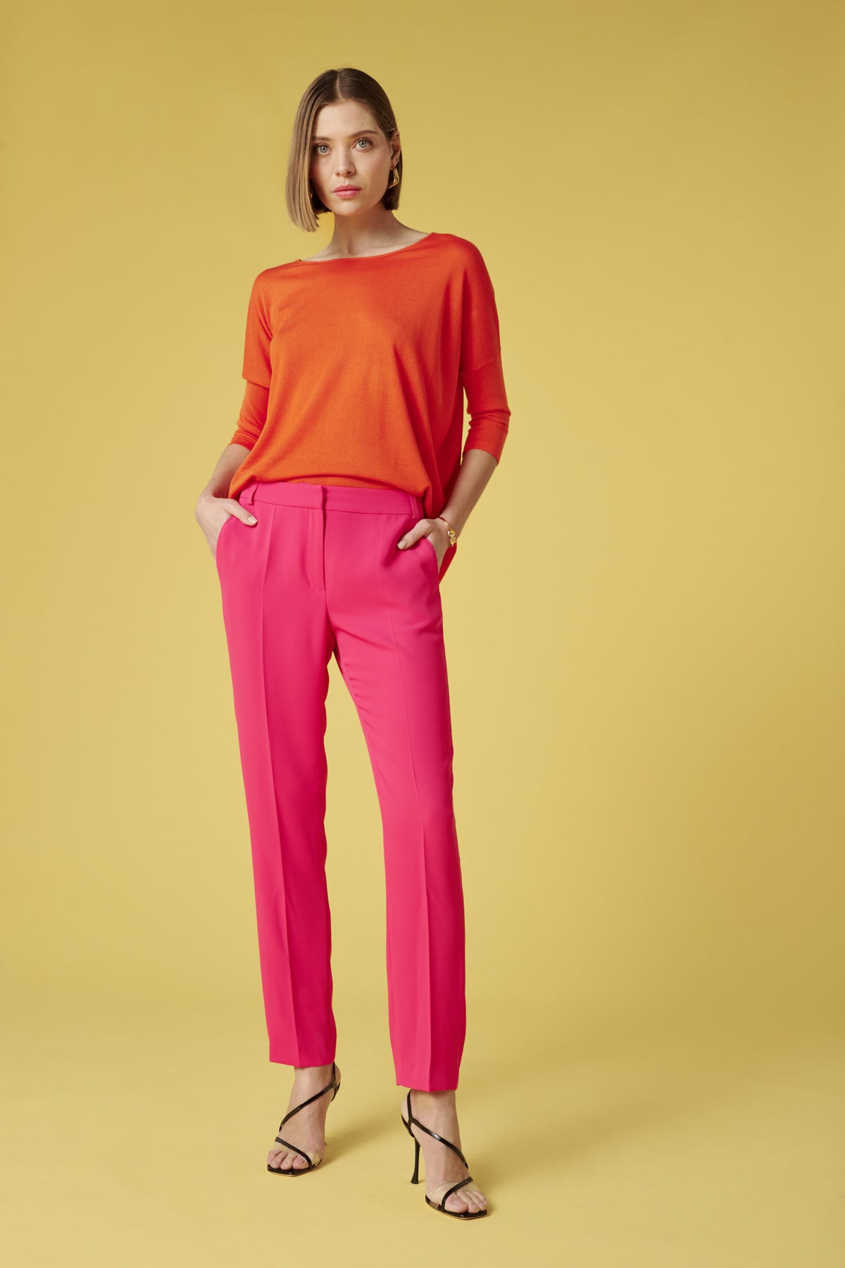 Pantalon droit microfibre