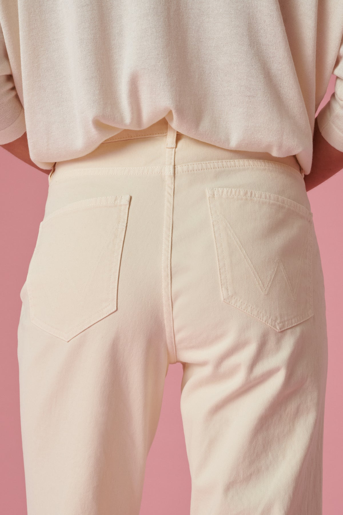 Jean crop frangé