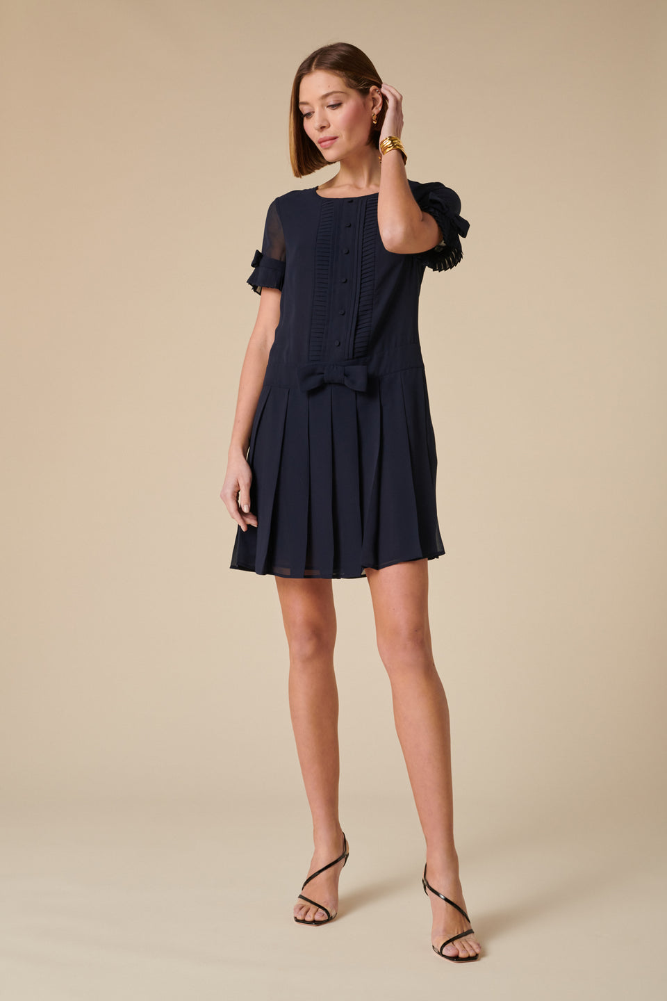 Robe cocktail plissée