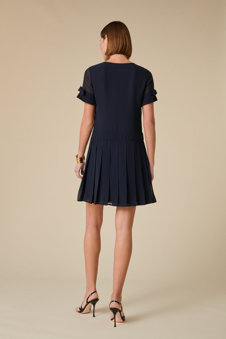 Robe cocktail plissée