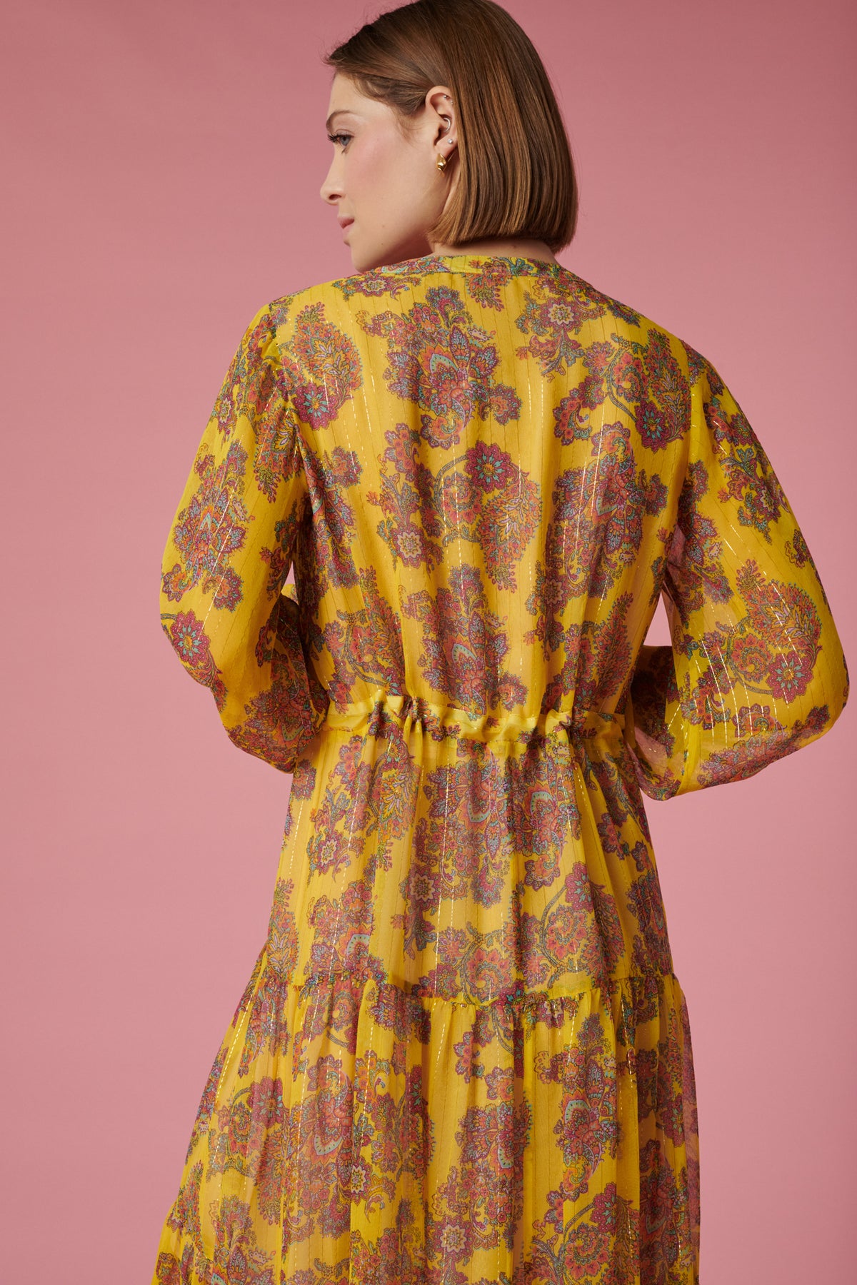 Robe longue volantée