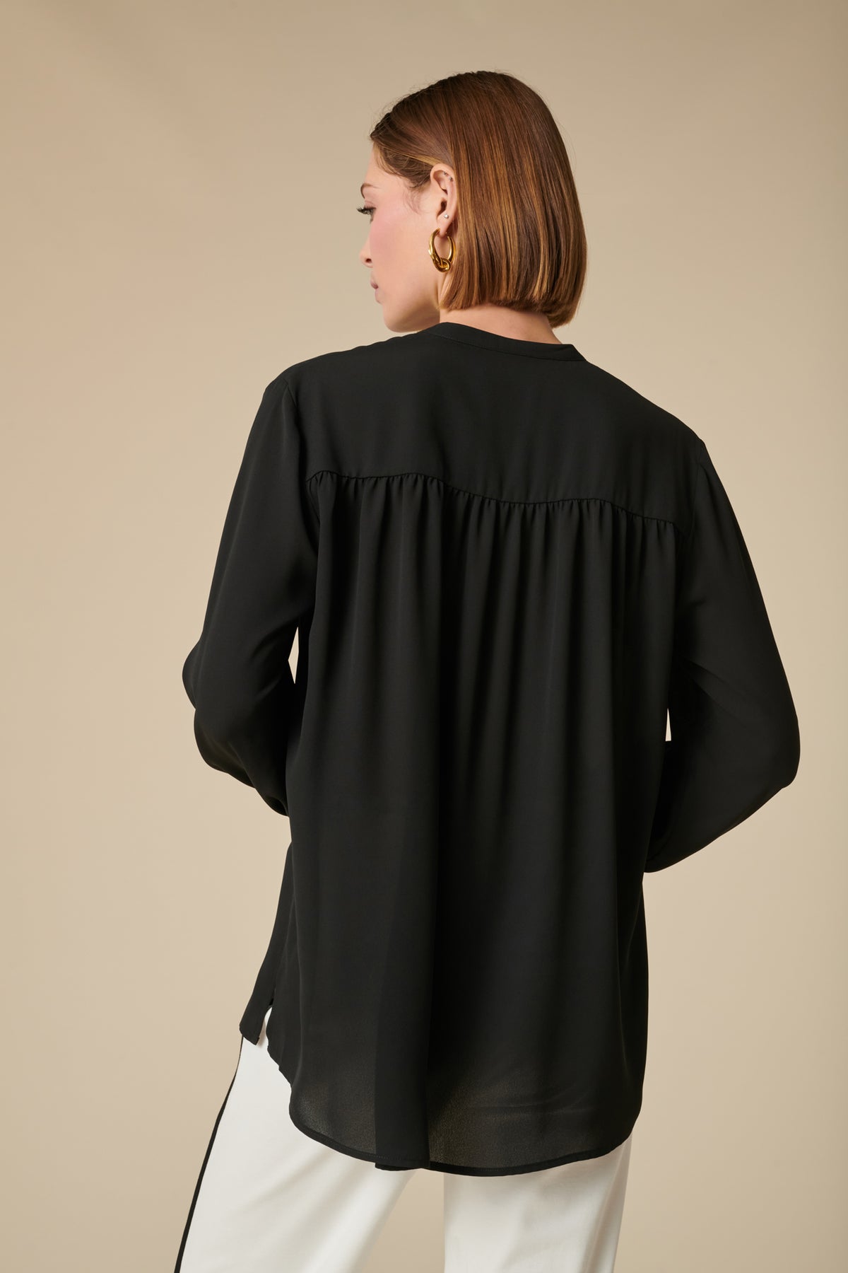 Chemise longue plissé à poignets fantaisie