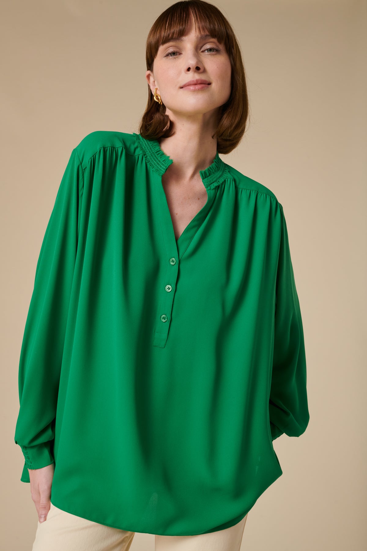 Blouse fluide en crêpe