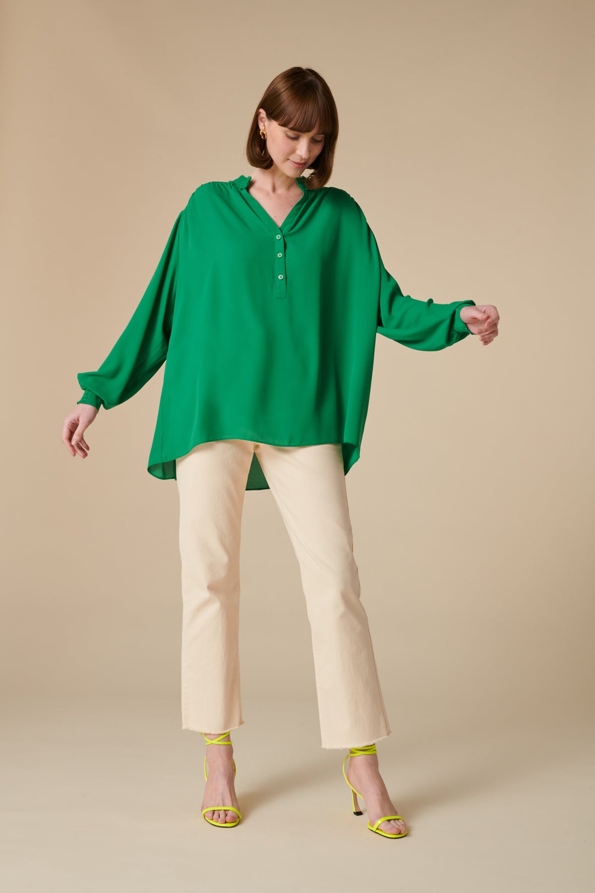 Blouse fluide en crêpe