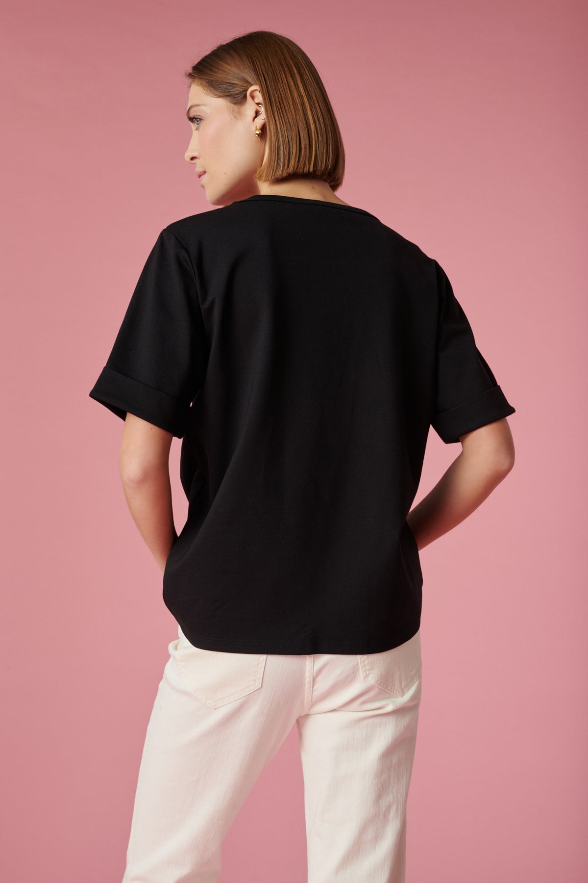 T-shirt logo strass et studs