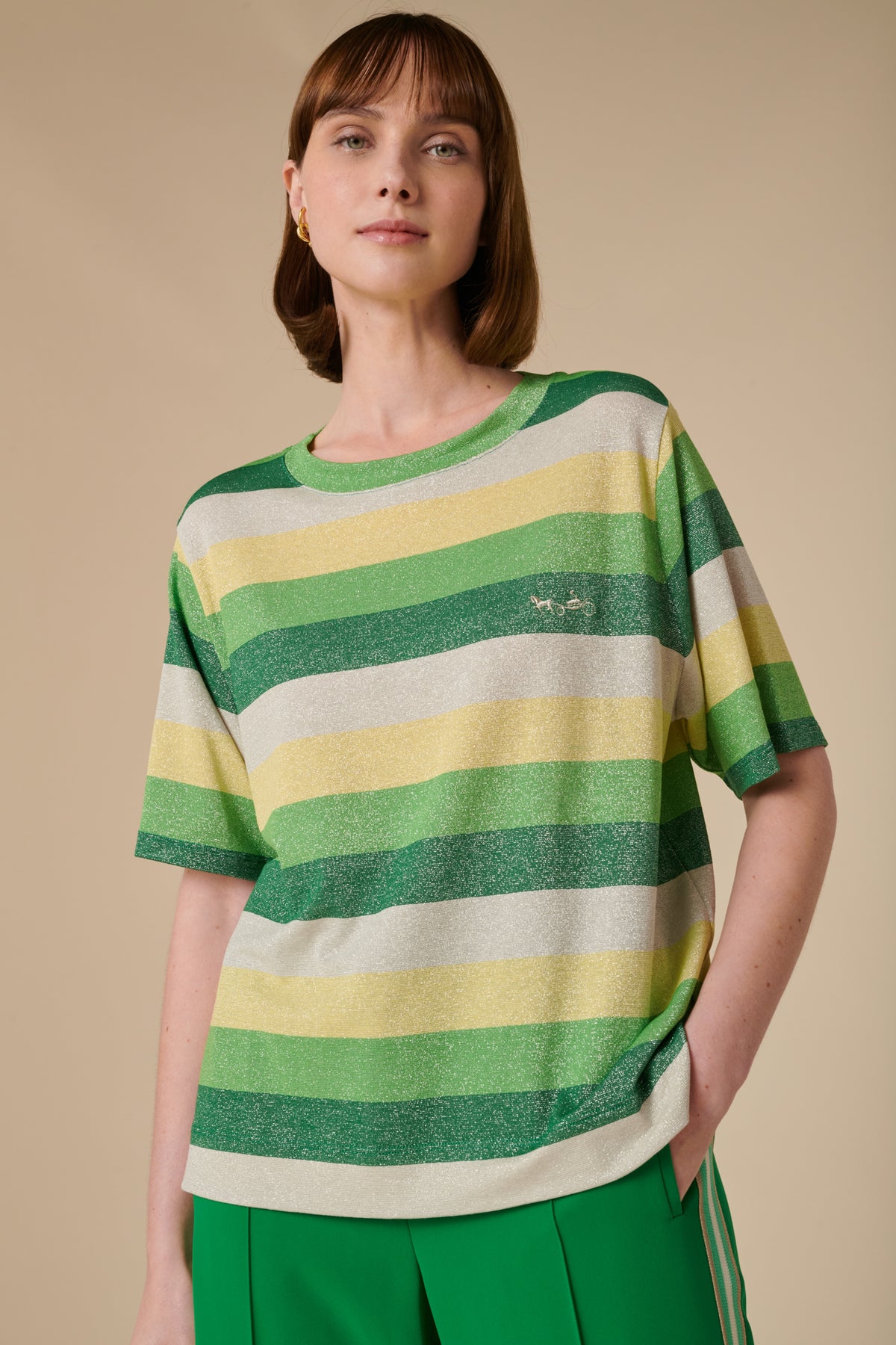 T-shirt lurex rayé