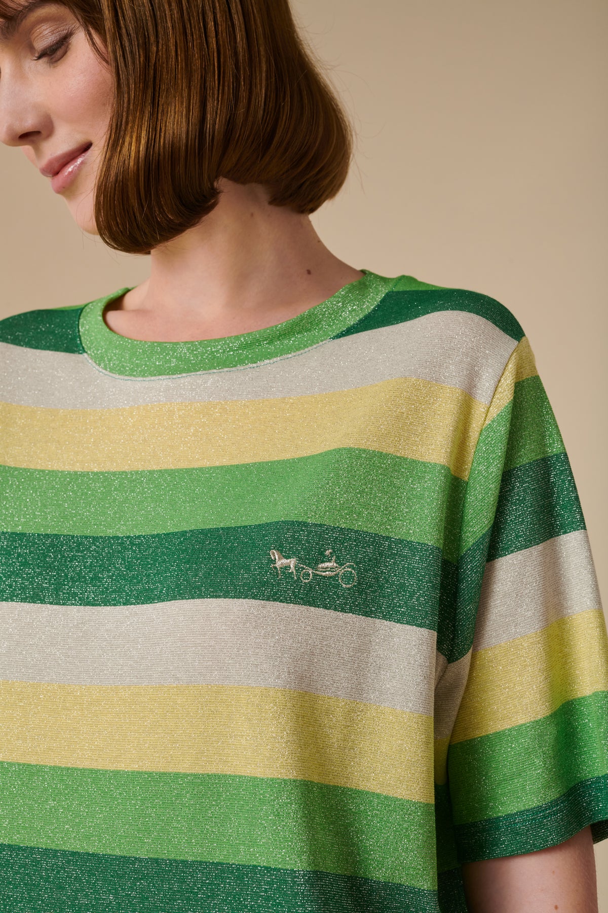 T-shirt lurex rayé