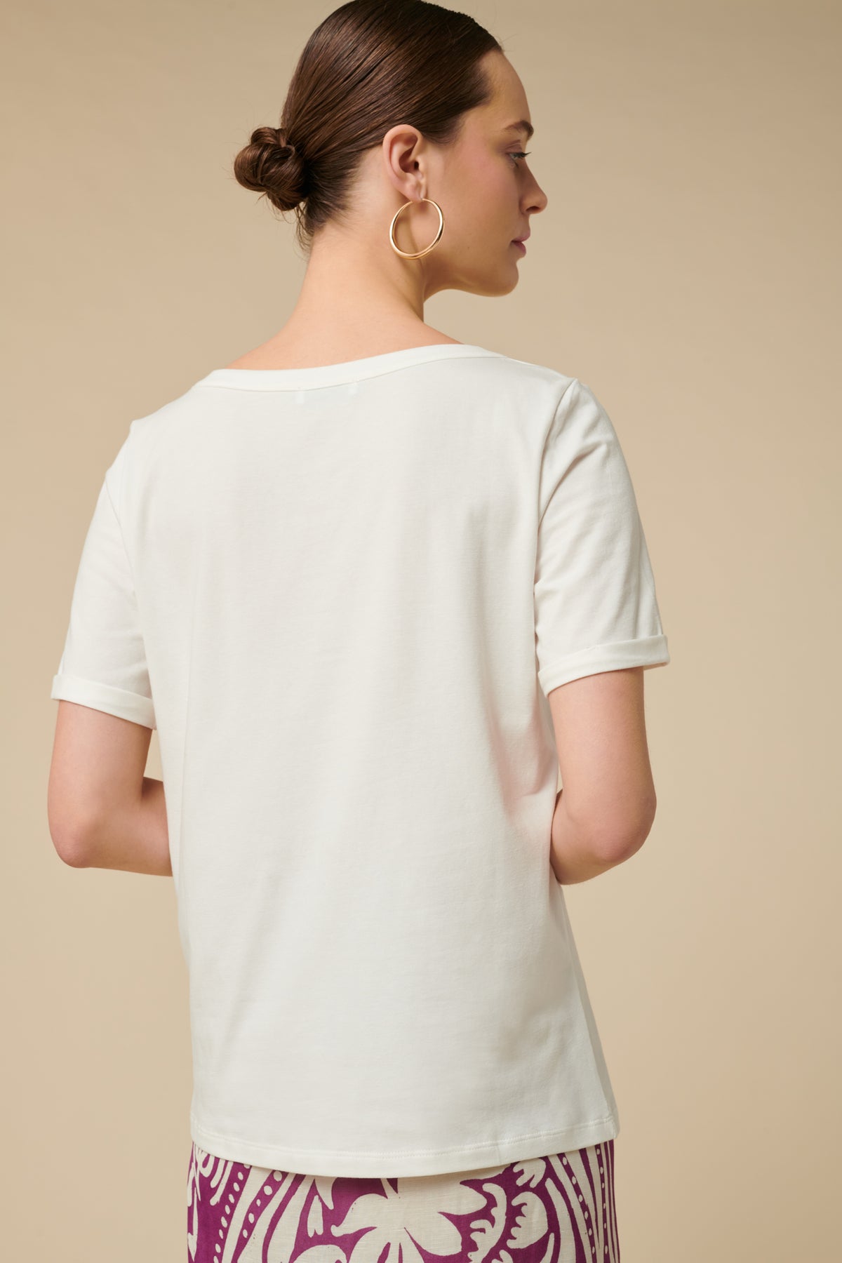 T-shirt col rond brodé