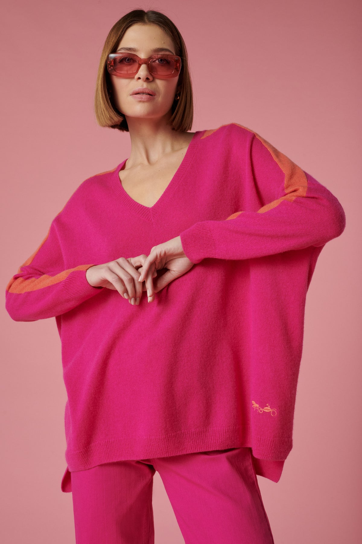Pull col v en cachemire
