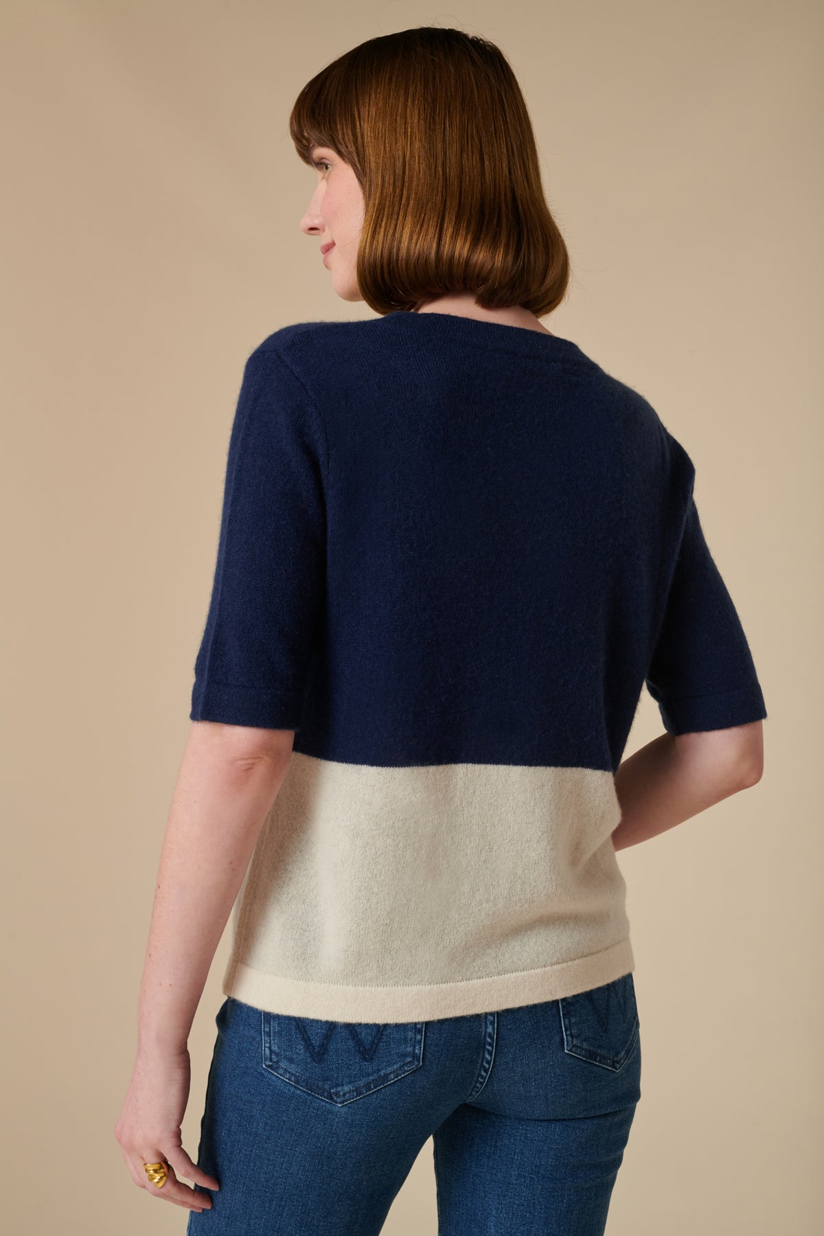 Pull bi-color en cachemire