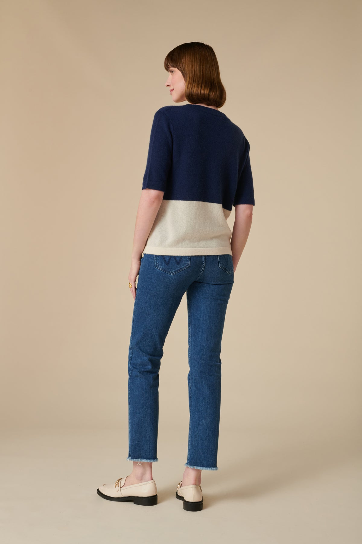 Pull bi-color en cachemire