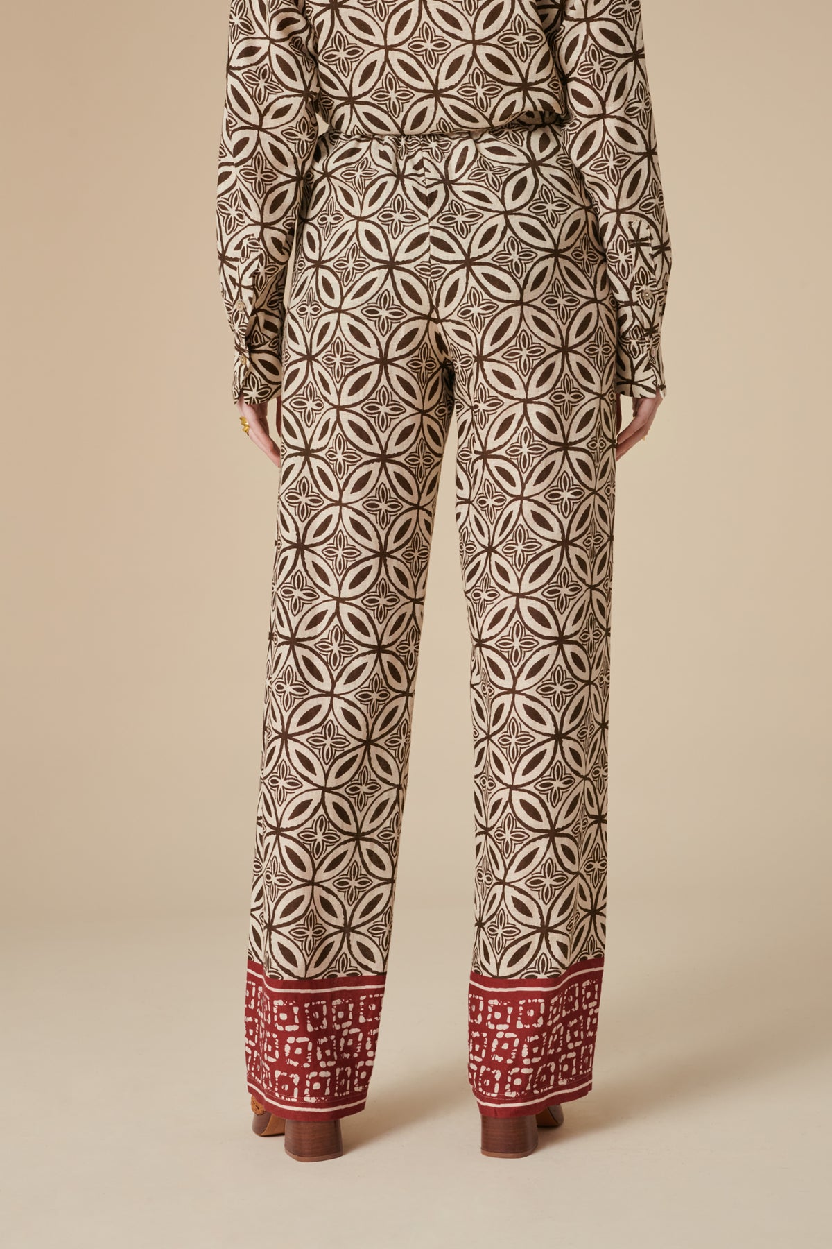 Pantalon large imprimé ethnique