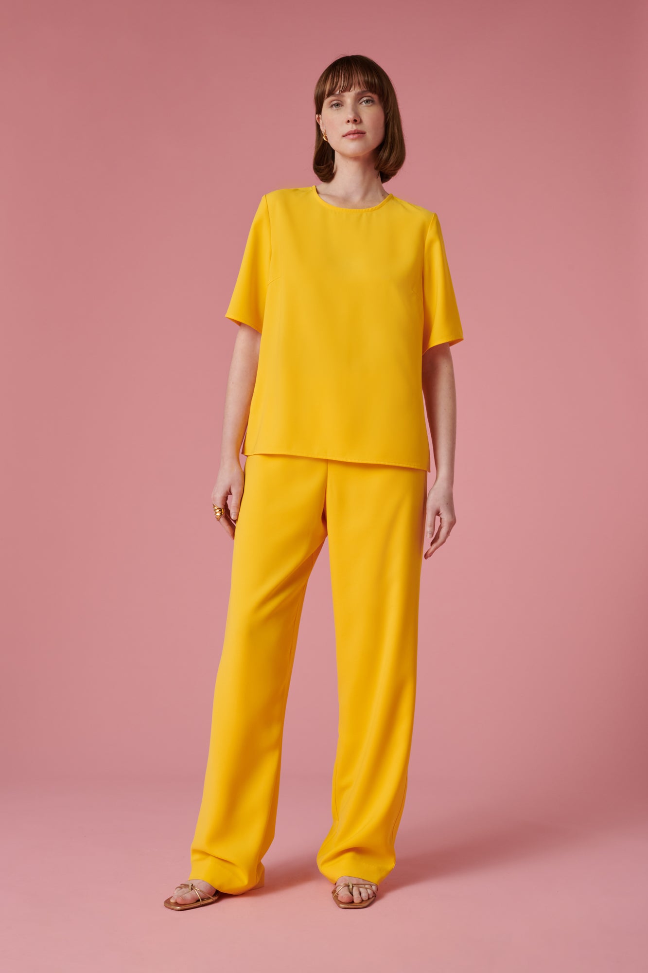 Wide-leg tuxedo-style trousers