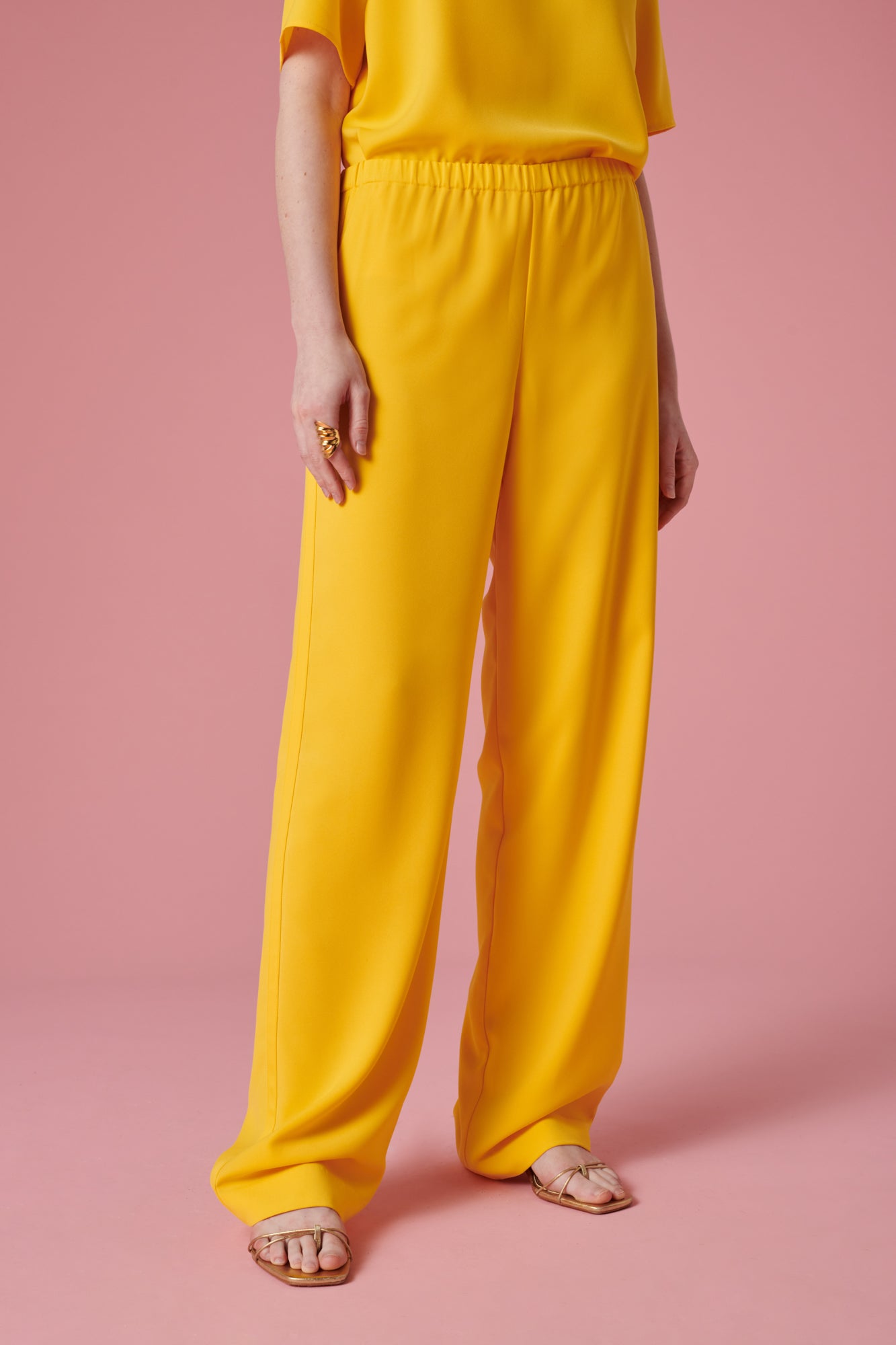 Wide-leg tuxedo-style trousers