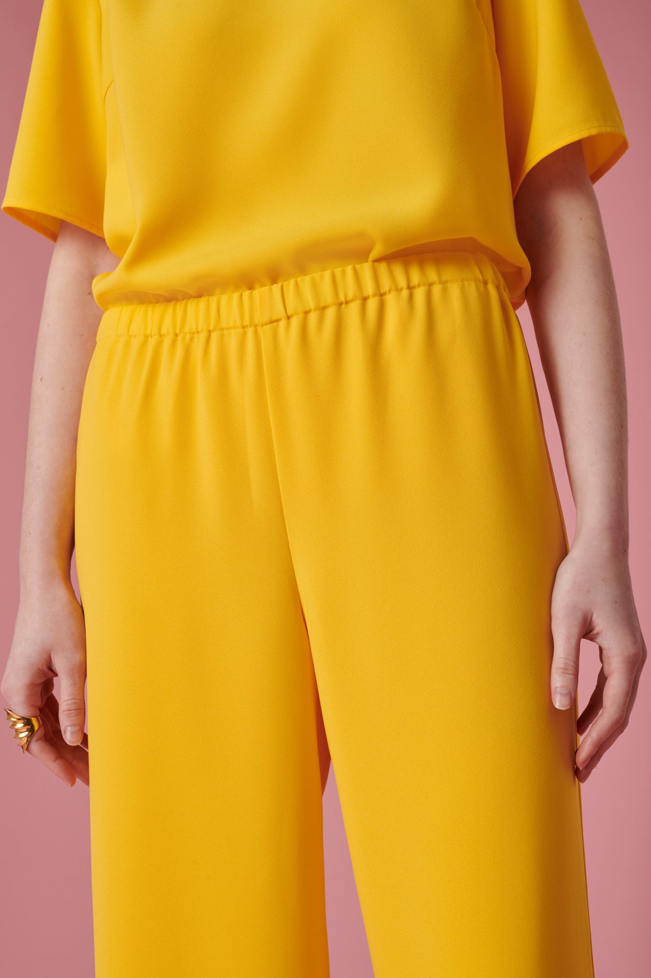 Wide-leg tuxedo-style trousers