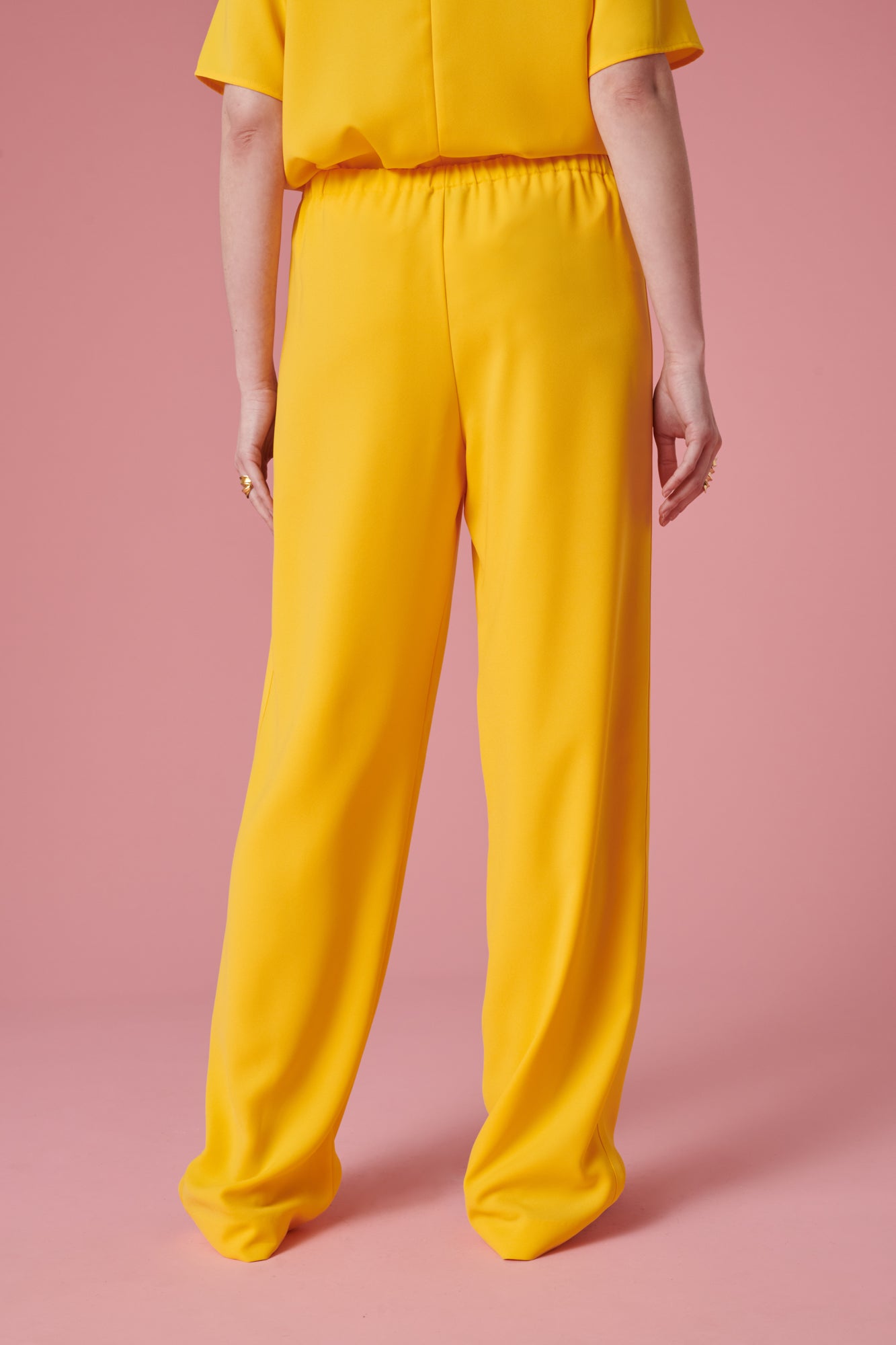 Wide-leg tuxedo-style trousers