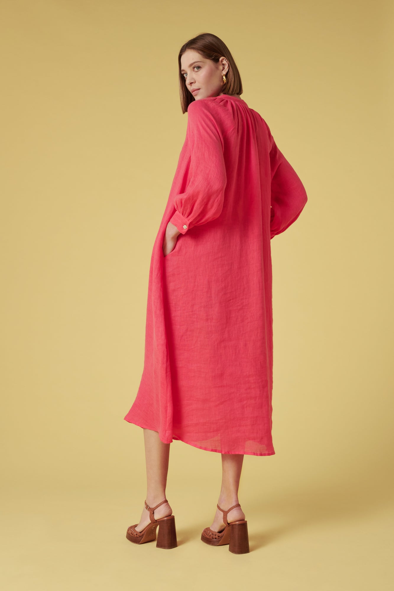 Long dress in linen gauze