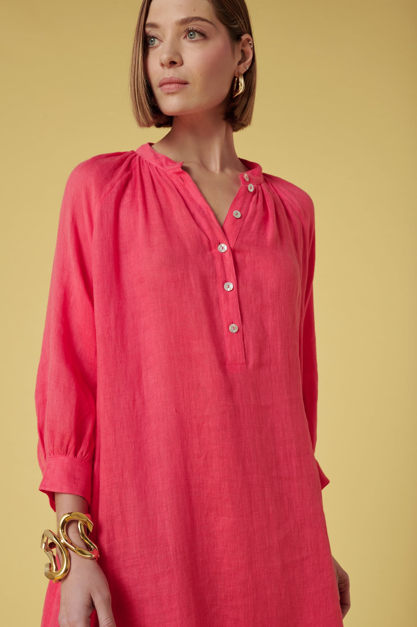 Long dress in linen gauze