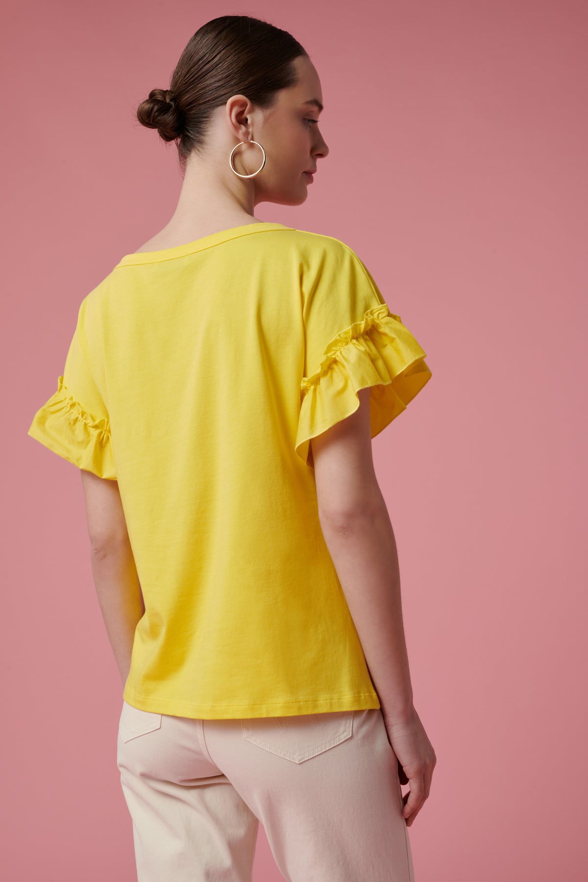 T-shirt bi-matière à volants