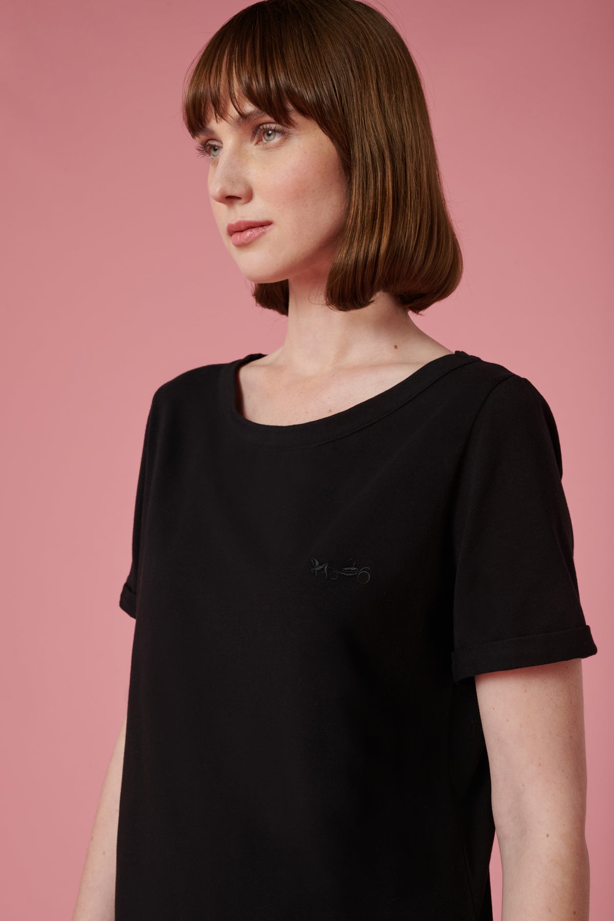 T-shirt col rond brodé
