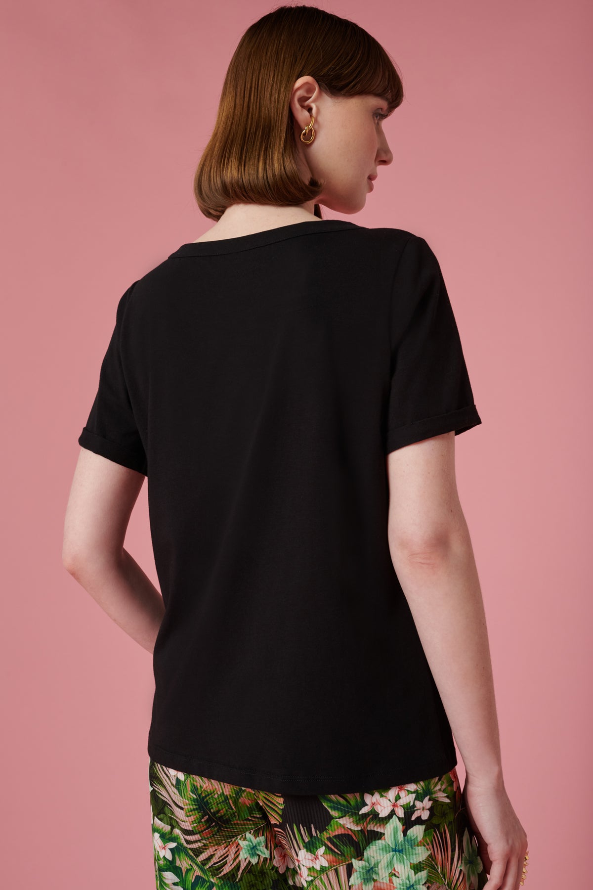 T-shirt col rond brodé