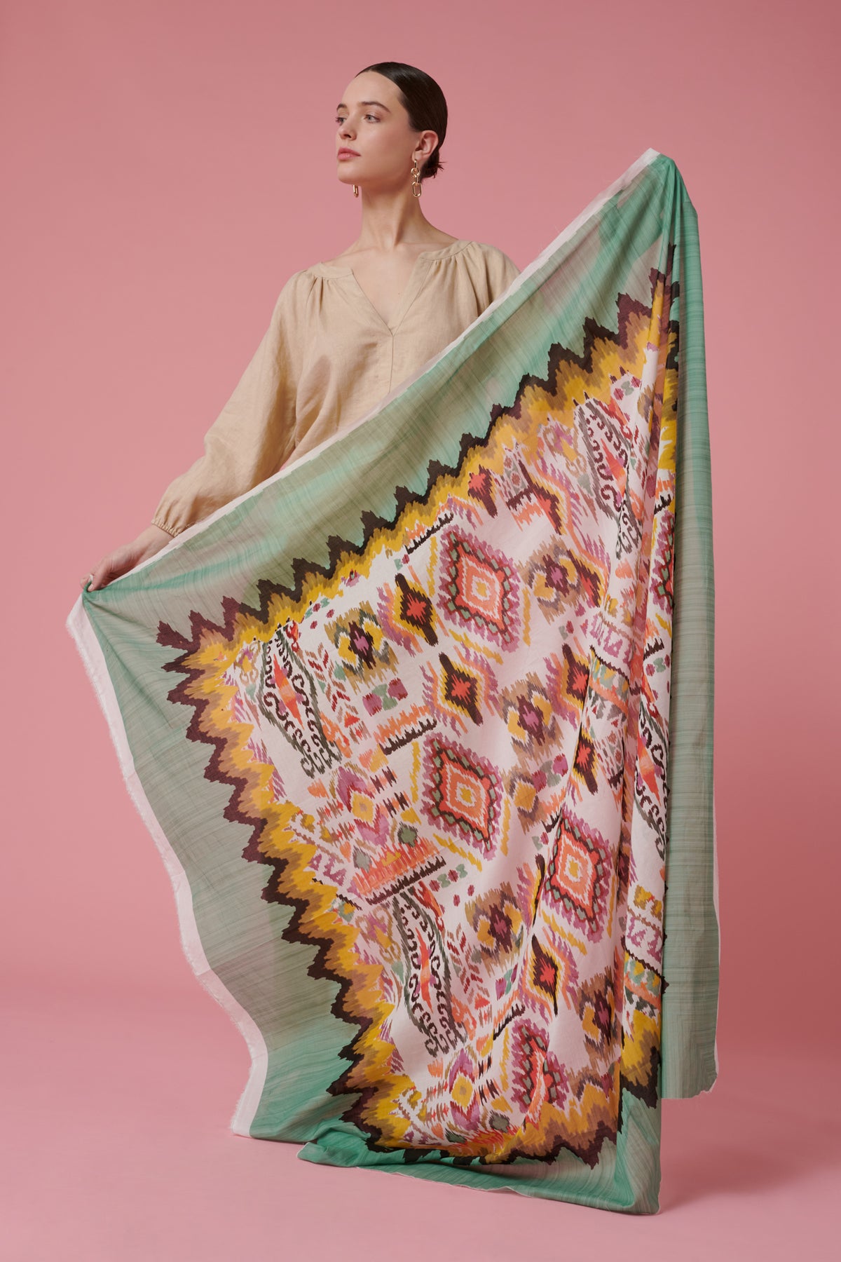 Grand foulard imprimé ethnique